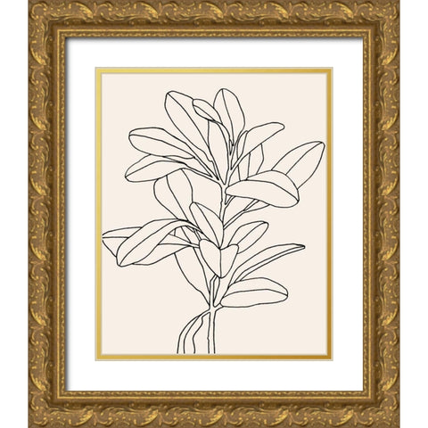 Olive Branch Contour II Gold Ornate Wood Framed Art Print with Double Matting by Scarvey, Emma