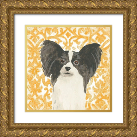 Parlor Pooches III Gold Ornate Wood Framed Art Print with Double Matting by Vess, June Erica