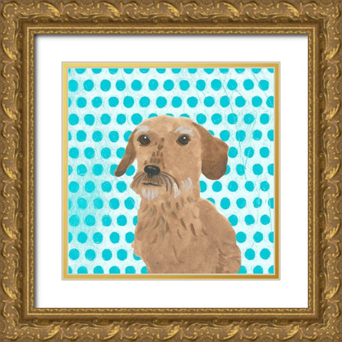 Parlor Pooches VI Gold Ornate Wood Framed Art Print with Double Matting by Vess, June Erica