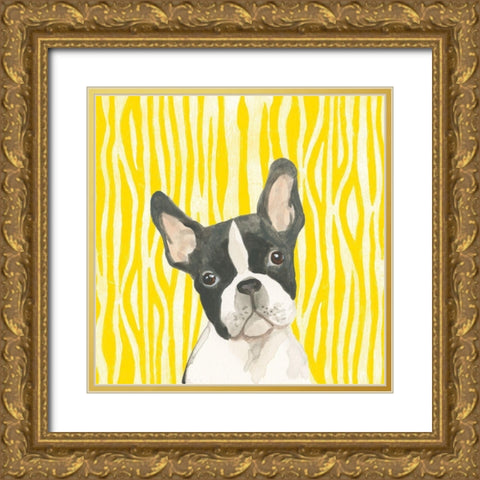 Parlor Pooches VIII Gold Ornate Wood Framed Art Print with Double Matting by Vess, June Erica