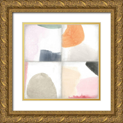 Pastel Tile I Gold Ornate Wood Framed Art Print with Double Matting by Vess, June Erica