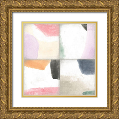 Pastel Tile II Gold Ornate Wood Framed Art Print with Double Matting by Vess, June Erica