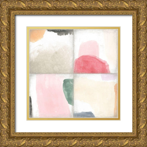 Pastel Tile III Gold Ornate Wood Framed Art Print with Double Matting by Vess, June Erica