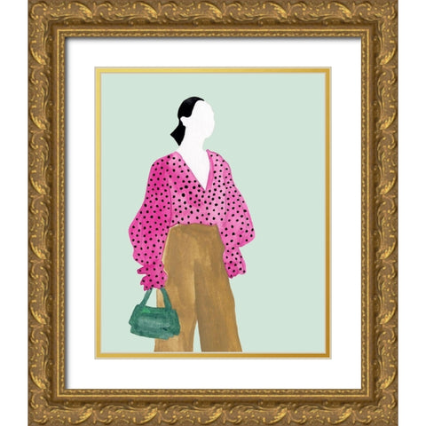Standing Figure II Gold Ornate Wood Framed Art Print with Double Matting by Wang, Melissa