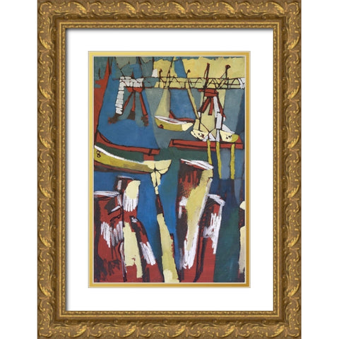 Maine Sails Portland I Gold Ornate Wood Framed Art Print with Double Matting by Ferrell, Erin McGee