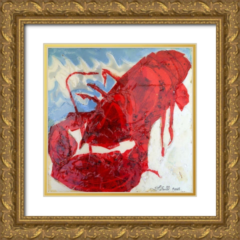 Brilliant Maine Lobster II Gold Ornate Wood Framed Art Print with Double Matting by Ferrell, Erin McGee