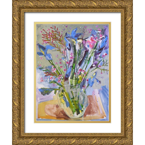 Maine Spring Flowers II Gold Ornate Wood Framed Art Print with Double Matting by Ferrell, Erin McGee