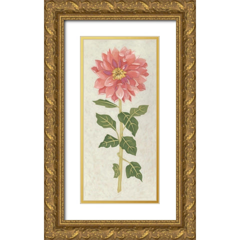 Non-Embellished Dahlia II Gold Ornate Wood Framed Art Print with Double Matting by Zarris, Chariklia