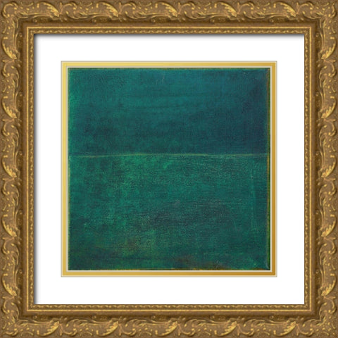 Green Zen I Gold Ornate Wood Framed Art Print with Double Matting by Fuchs, Jodi