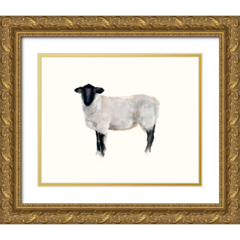 Farm Animal Study I Gold Ornate Wood Framed Art Print with Double Matting by Harper, Ethan