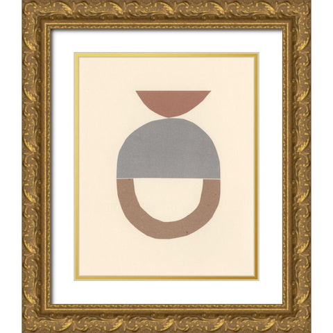Neutral Sculpt III Gold Ornate Wood Framed Art Print with Double Matting by Stramel, Renee W.