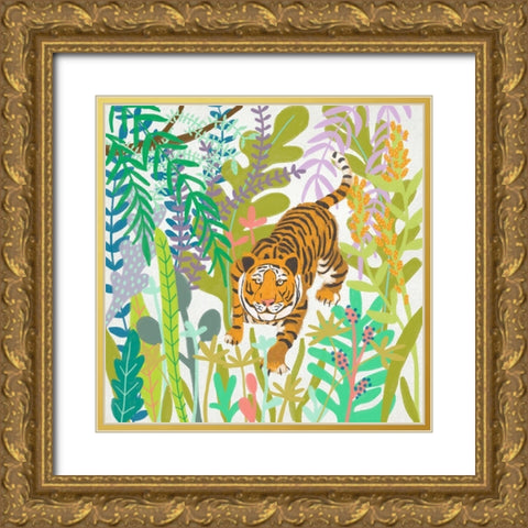 Jungle Roar II Gold Ornate Wood Framed Art Print with Double Matting by Zarris, Chariklia