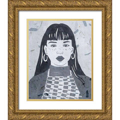 Night Portrait I Gold Ornate Wood Framed Art Print with Double Matting by Wang, Melissa