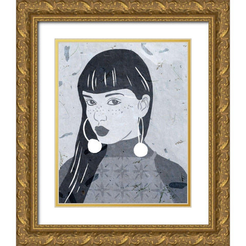 Night Portrait II Gold Ornate Wood Framed Art Print with Double Matting by Wang, Melissa