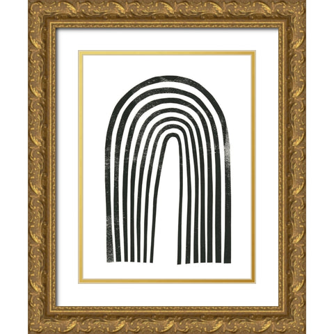 Arcobaleno Nero I Gold Ornate Wood Framed Art Print with Double Matting by Scarvey, Emma