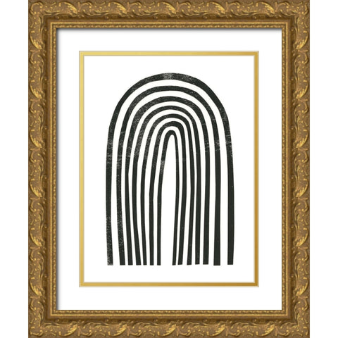 Arcobaleno Nero II Gold Ornate Wood Framed Art Print with Double Matting by Scarvey, Emma