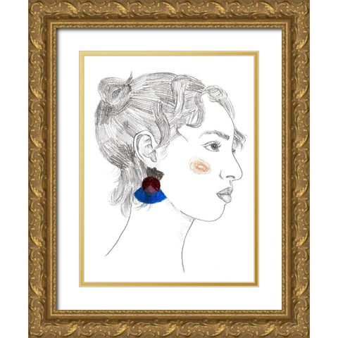 Glance II Gold Ornate Wood Framed Art Print with Double Matting by Wang, Melissa