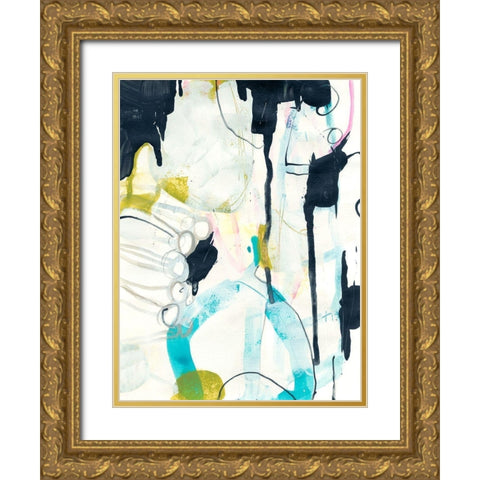 Graffiti Split I Gold Ornate Wood Framed Art Print with Double Matting by Vess, June Erica