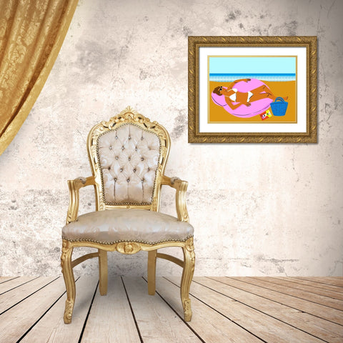 Beachy Keen I Gold Ornate Wood Framed Art Print with Double Matting by Blanckslate