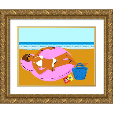 Beachy Keen I Gold Ornate Wood Framed Art Print with Double Matting by Blanckslate