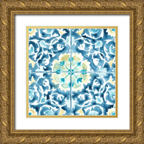 Medallion Medley IV Gold Ornate Wood Framed Art Print with Double Matting by Vess, June Erica