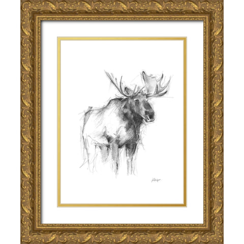 Western Animal Sketch IV Gold Ornate Wood Framed Art Print with Double Matting by Harper, Ethan