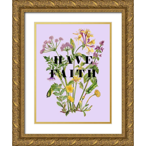 Morning Glory Sentiment II Gold Ornate Wood Framed Art Print with Double Matting by Wang, Melissa