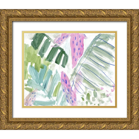 Tropical Abstraction I Gold Ornate Wood Framed Art Print with Double Matting by Wang, Melissa