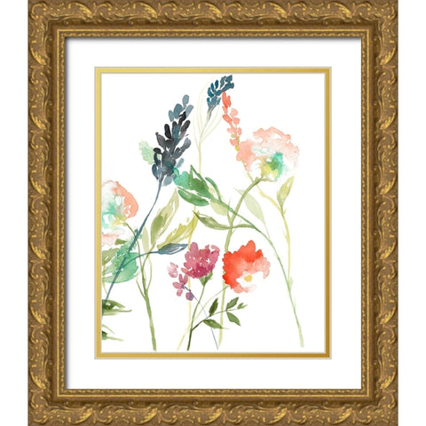 Laurels Garden II Gold Ornate Wood Framed Art Print with Double Matting by Goldberger, Jennifer