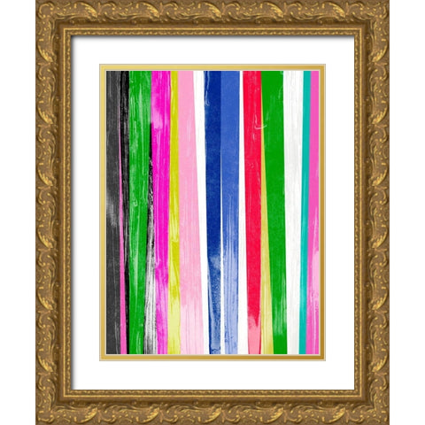 Vertical Bands II Gold Ornate Wood Framed Art Print with Double Matting by Vess, June Erica