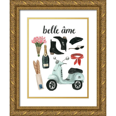 The French Girl II Gold Ornate Wood Framed Art Print with Double Matting by Popp, Grace