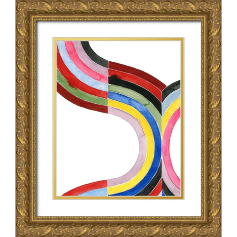 Deconstructed Rainbow I Gold Ornate Wood Framed Art Print with Double Matting by Popp, Grace