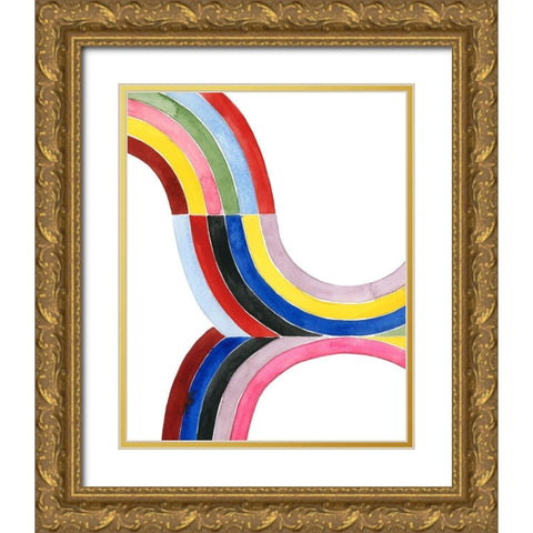 Deconstructed Rainbow III Gold Ornate Wood Framed Art Print with Double Matting by Popp, Grace