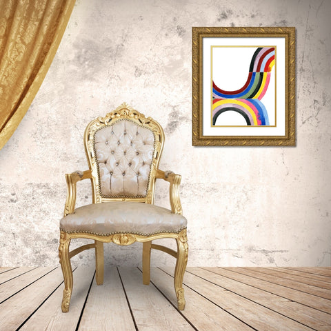 Deconstructed Rainbow IV Gold Ornate Wood Framed Art Print with Double Matting by Popp, Grace