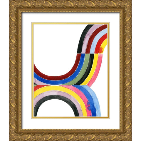 Deconstructed Rainbow IV Gold Ornate Wood Framed Art Print with Double Matting by Popp, Grace