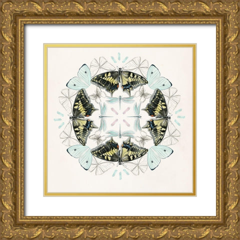 Butterfly Mandala I Gold Ornate Wood Framed Art Print with Double Matting by Parker, Jennifer Paxton