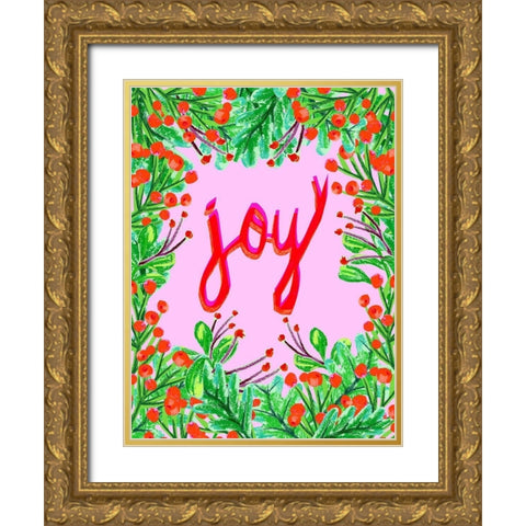 Christmas Foliage I Gold Ornate Wood Framed Art Print with Double Matting by Blanckslate