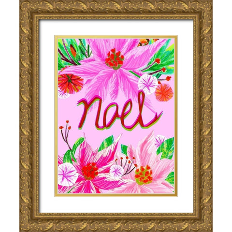 Christmas Foliage II Gold Ornate Wood Framed Art Print with Double Matting by Blanckslate