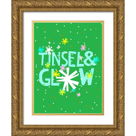 Merry and Bright I Gold Ornate Wood Framed Art Print with Double Matting by Blanckslate