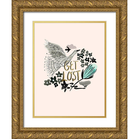 Roam Free III Gold Ornate Wood Framed Art Print with Double Matting by Blanckslate