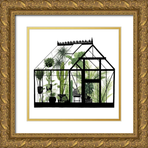 Glass House II Gold Ornate Wood Framed Art Print with Double Matting by Popp, Grace