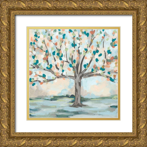 Delicate Arbor I Gold Ornate Wood Framed Art Print with Double Matting by Vess, June Erica