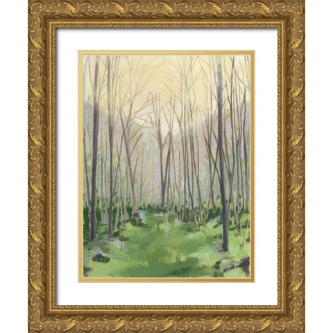 Custom Delicate Forest II Gold Ornate Wood Framed Art Print with Double Matting by Meagher, Megan