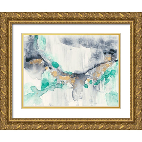 Viridian Canyon II Gold Ornate Wood Framed Art Print with Double Matting by Goldberger, Jennifer