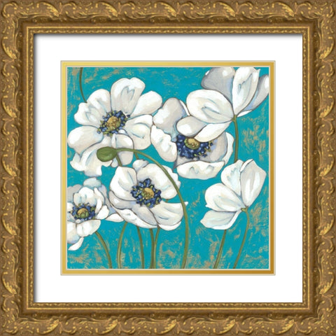 Lakeside Poppies I Gold Ornate Wood Framed Art Print with Double Matting by Zarris, Chariklia