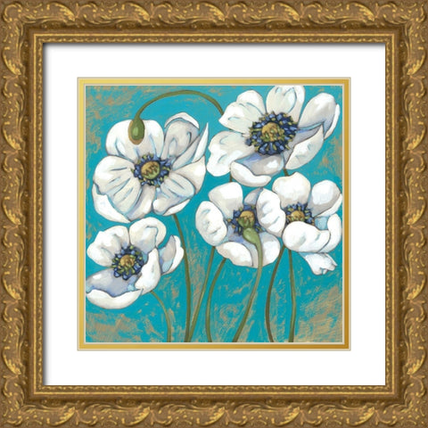 Lakeside Poppies II Gold Ornate Wood Framed Art Print with Double Matting by Zarris, Chariklia