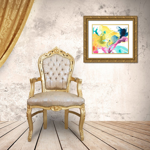 Elemental Motion I Gold Ornate Wood Framed Art Print with Double Matting by Vess, June Erica