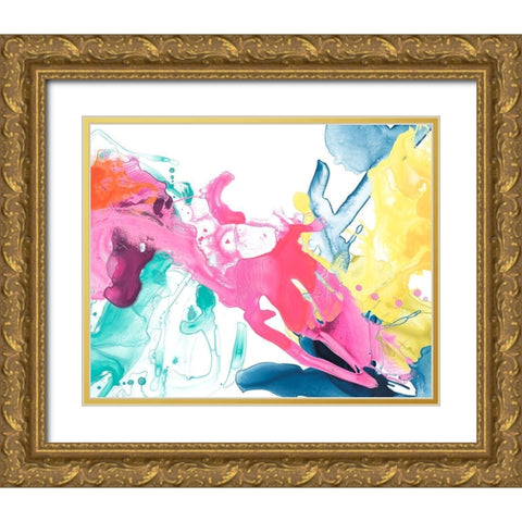 Elemental Motion IV Gold Ornate Wood Framed Art Print with Double Matting by Vess, June Erica