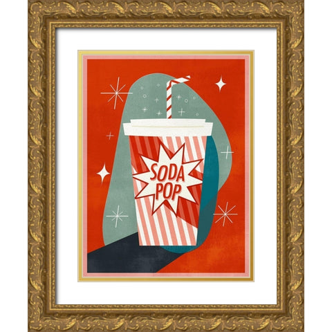 Retro Refreshments II Gold Ornate Wood Framed Art Print with Double Matting by Borges, Victoria