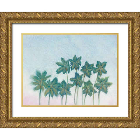 Palm Treeline I Gold Ornate Wood Framed Art Print with Double Matting by OToole, Tim